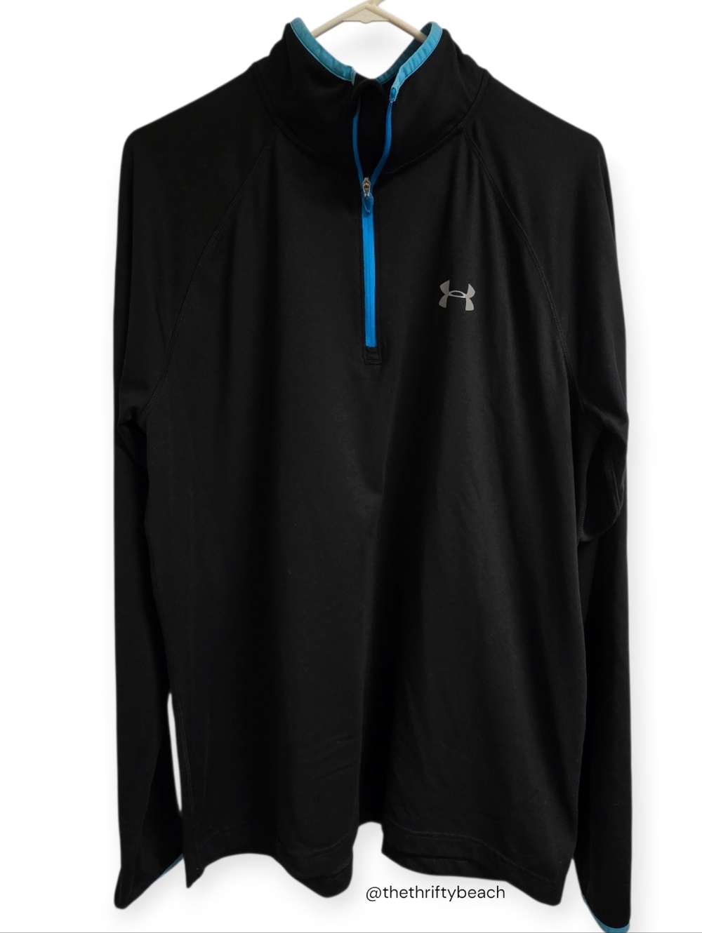 Under Armour Black Long Sleeve Quarter-Zip with Blue Trim